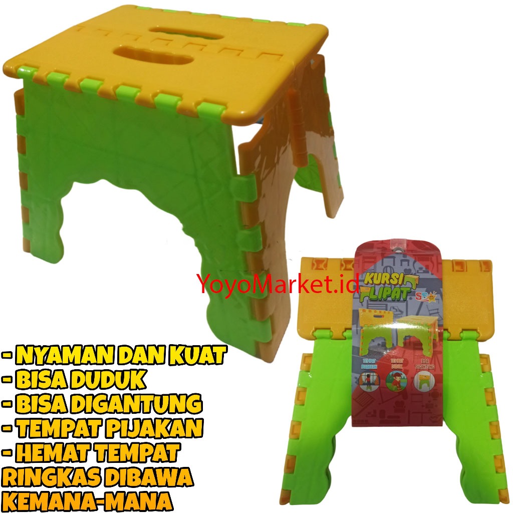 PROMO Kursi Lipat Mini Portable Praktis Kursi Anak Plastik Tebal - Kursi Dewasa - Bangku Anak