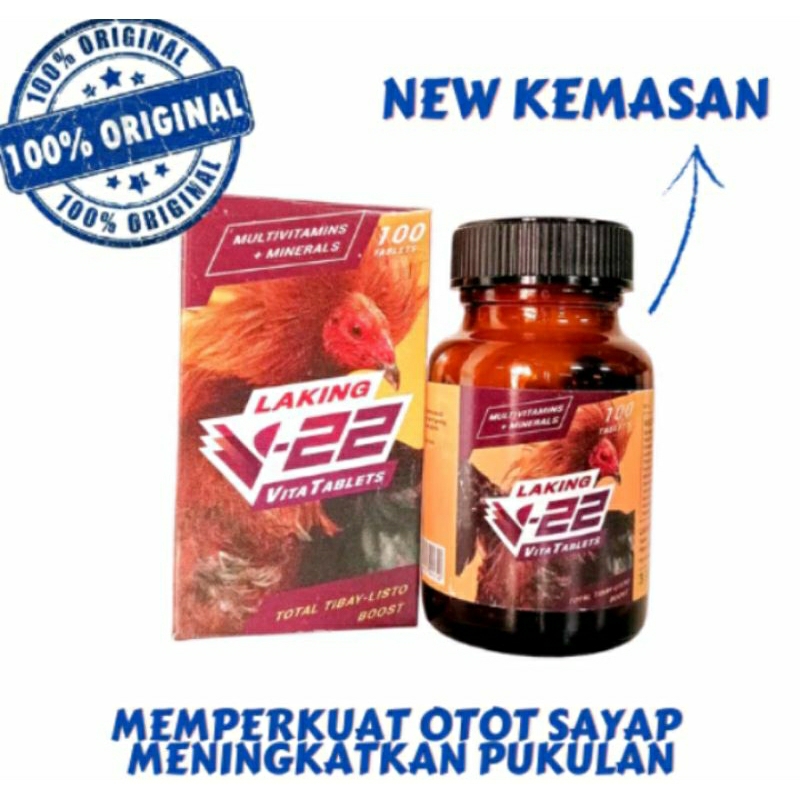 V-22 LAKING TABLETS BELMAN ORIGINAL VITAMIN SUPER AYAM LAGA