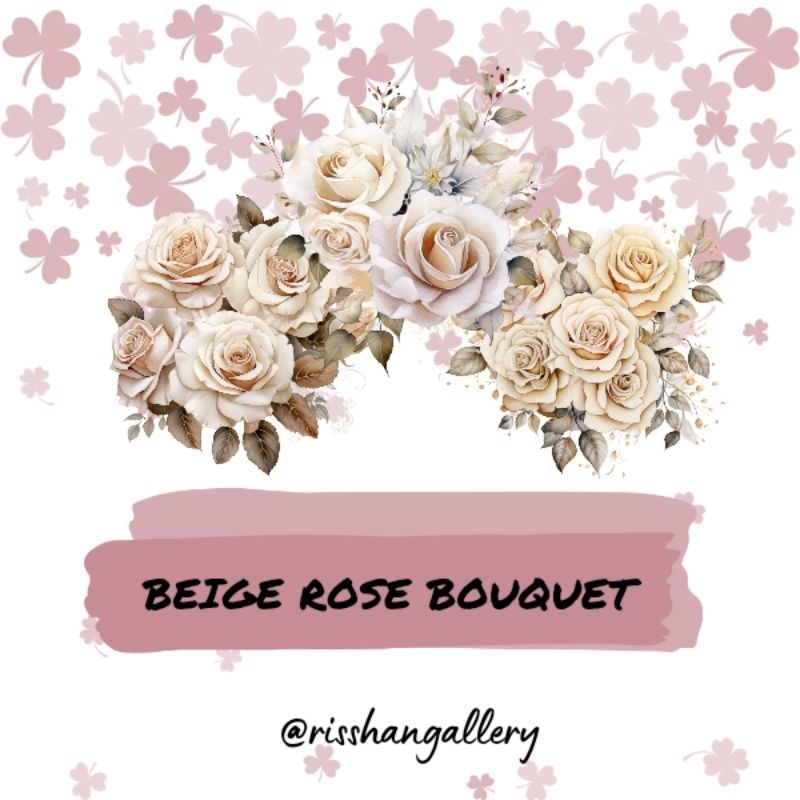 

Beige Rose Bouquet PET Tape by Risshan Gallery