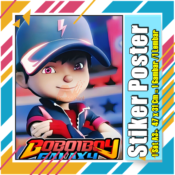 Stiker Poster A3 A3+ A4 Sticker Vinyl Artpaper 260 Cromo boboi Boboy boy boboiboy Boboboi Boboboy ga