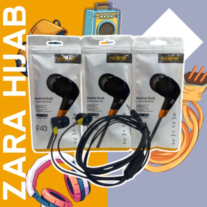 HEADSET REALME MODEL R40/HEADSET REALME MURAH /HEADSET NGEBAS/HEADSET SUPER BASS