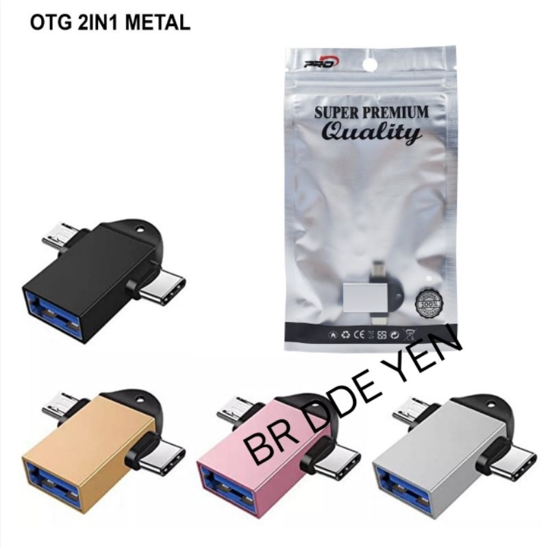 USB OTG  2 IN 1 COLOKAN MICRO DAN TYPE C / OTG CABANG 2 UNTUK MIKRO DAN TIPE C