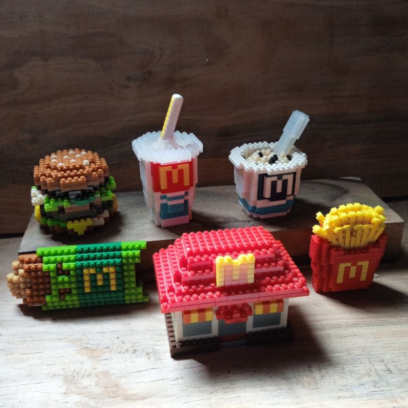 happy meal toys fast food lego set