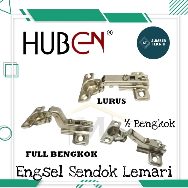 HUBEN Engsel Sendok Mini Pintu Lemari Kecil 26 mm Lurus Setengah Bengkok Full Bengkok Harga Per Pasa