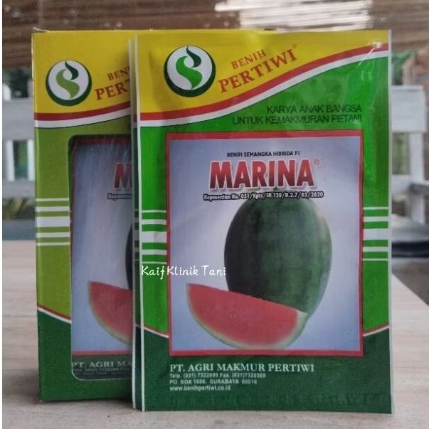Benih Semangka Marina 20 gram - Benih Semangka Non Biji Hibrida F1 Cap Benih Pertiwi