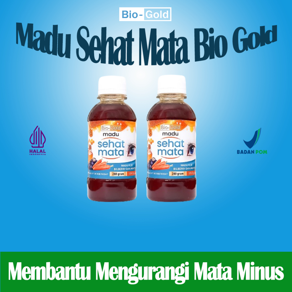 

Paket Super 2 Botol Madu Sehat Mata Bio Gold Ekstrak Bilberry Wortel Nutrisi Kesehatan Mata Alami BPOM