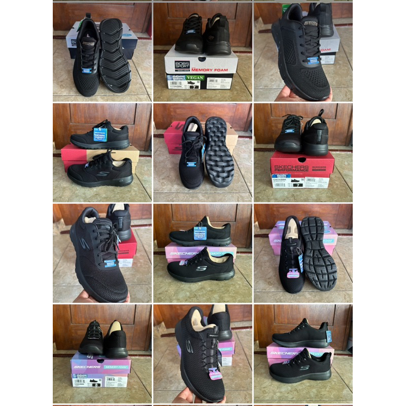 SKECHERS WOMEN FULLBLACK ORIGINAL SEPATU SEKOLAH HITAM POLOS