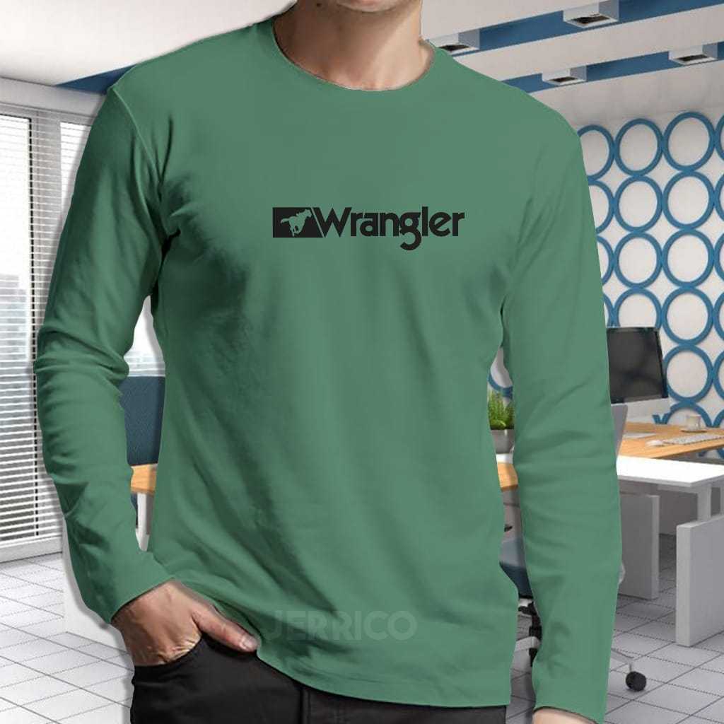 Gania storea / T-Shirt Wrangler kaos oblong Lengan Panjang Dewasa | kaos Distro Murah