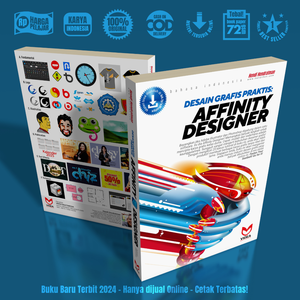 Buku Affinity Designer Desain Grafis Praktis  - Original Cetakan Tajam Bonus Stiker Penulis Hendi He