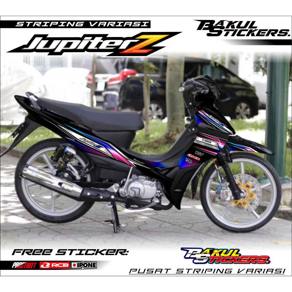 STRIPING VARIASI YAMAHA JUPITER Z BURHAN FACTORY RACING STYLE / STICKER LIST VARIASI MOTOR JUPITER Z