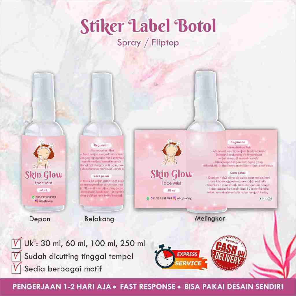 

[72 pcs] Stiker Cromo Skincare Botol Fliptop & Spray / Kosmetik / Kemasan Produk