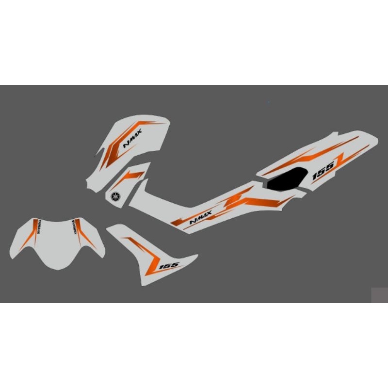 DECAL STIKER NMAX PUTIH FULL BODY-STRIPING NMAX