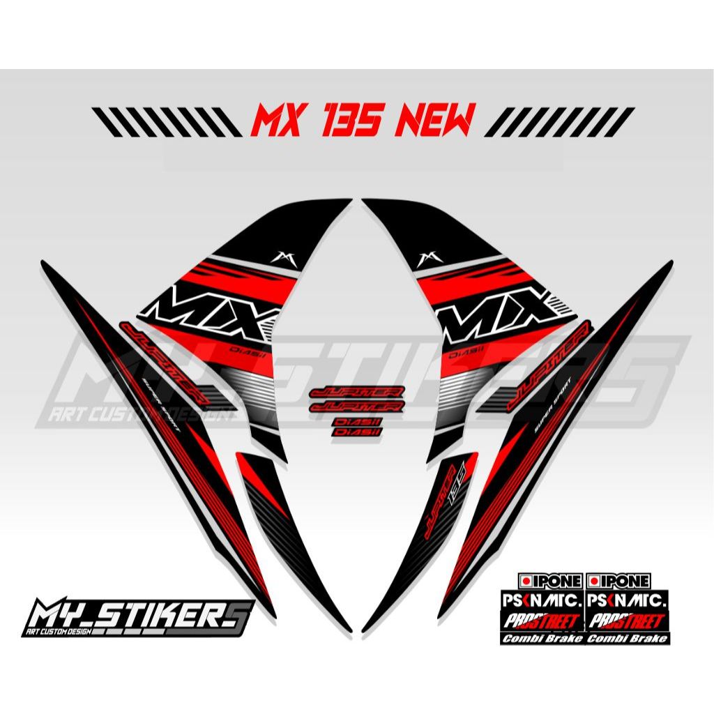 STRIPING JUPITER MX NEW 135 / STIKER MX 135 / STICKER NJMX / SETIKER / ECXITER 135 / SNIPER 135