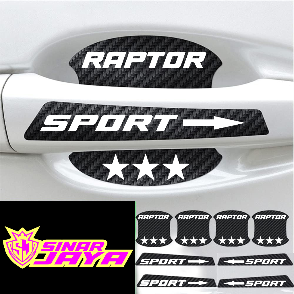 

PROMO 8PCS STIKER CUTING MOBIL RAPTOR STIKER KARBON PELINDUNG HENDEL PINTU