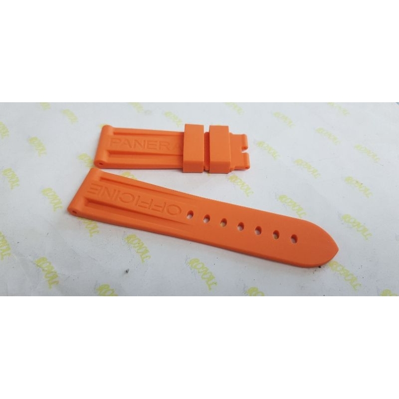 STRAP TALI JAM RUBBER ORANGE PAM PAN ERAI LUMINOR MARINA AUTOMATIC PREMIUM SINTETIC LEATHER QUALITY 