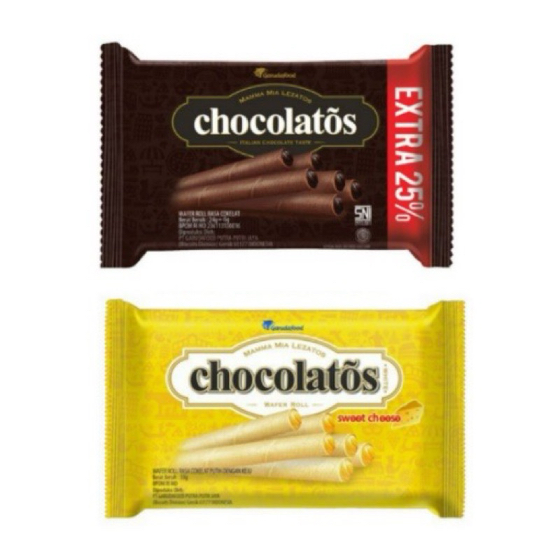 

Chocolatos Wafer Roll Cokelat Putih Mini Pack Keju Stick Coklat Cream 30gr Dark Chocolate 1 Pcs