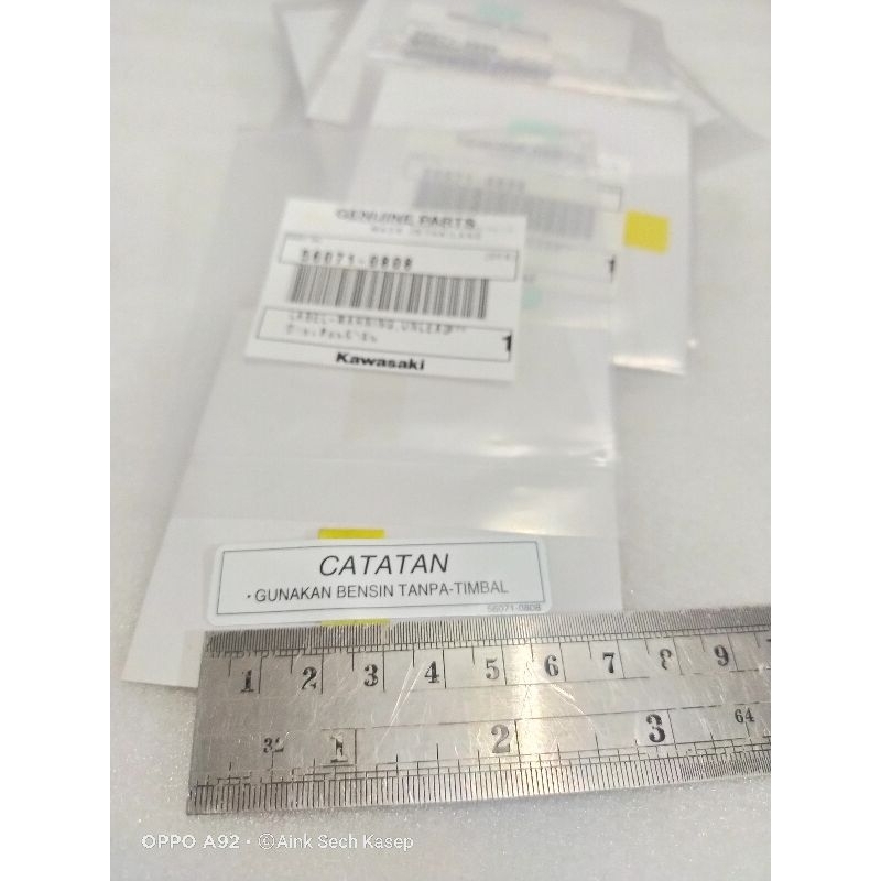 sticker warning bensin athlete blitz edge zone kaze r zx130