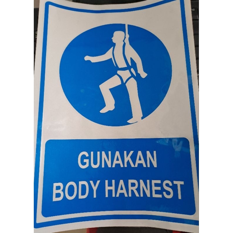 

Sign Sticker Gunakan Body Harness size A4 (21cm x 29,7cm)