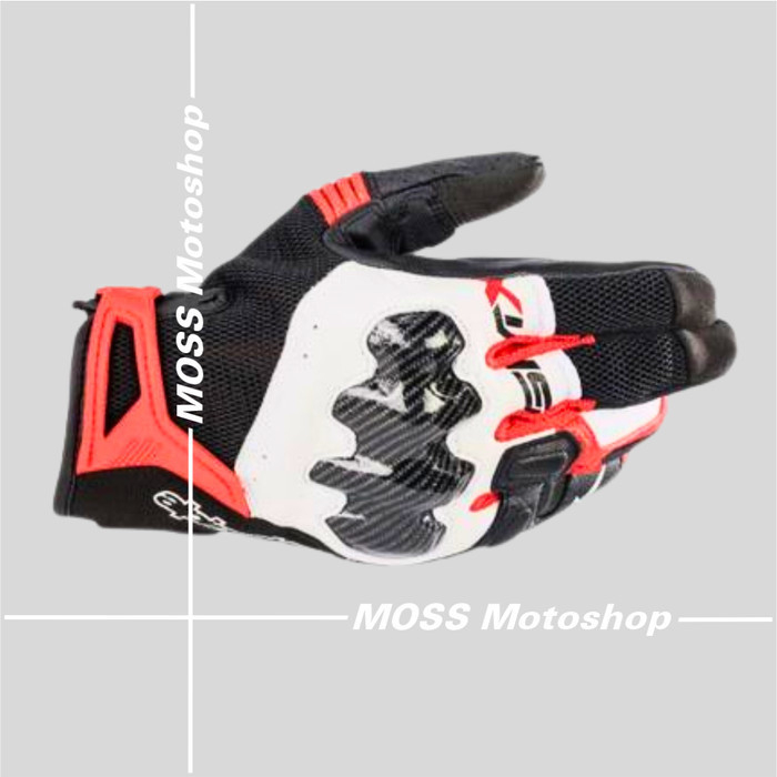 SARUNG TANGAN MOTOR ALPINESTAR SMX-R BLACK WHITE RED ORIGINAL