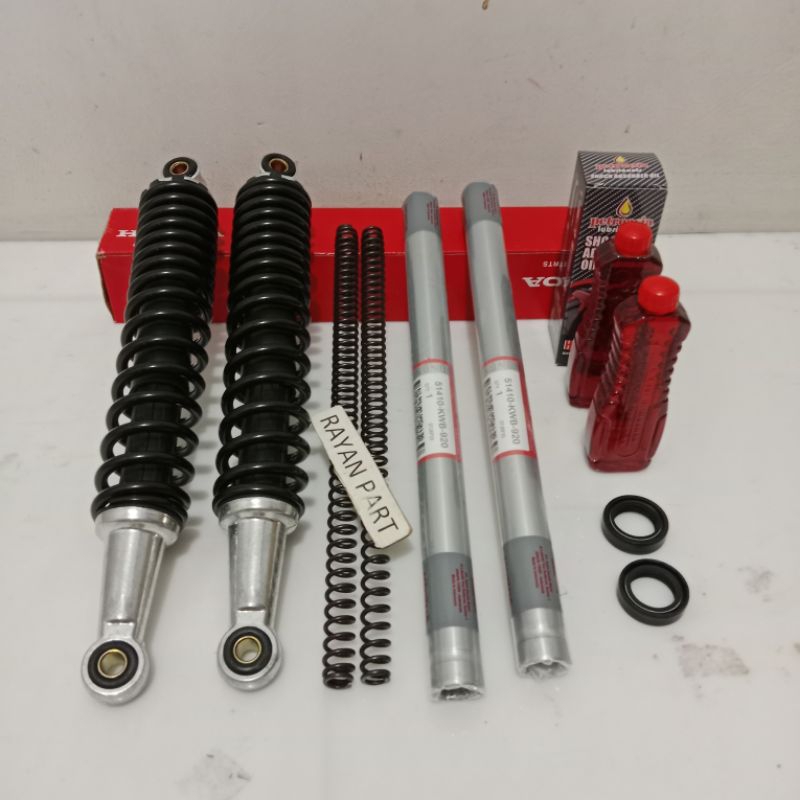As shock depan+belakang KPH supra X125 karbu supra X125 karbu sok+per+sil+oli komplit