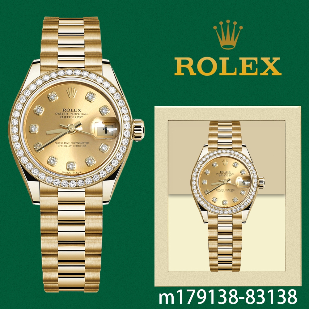 Original Rolex Jam Tangan Wanita jenis jurnal wanita Automatic 18K Gold Bahan Teflon m179138-83138