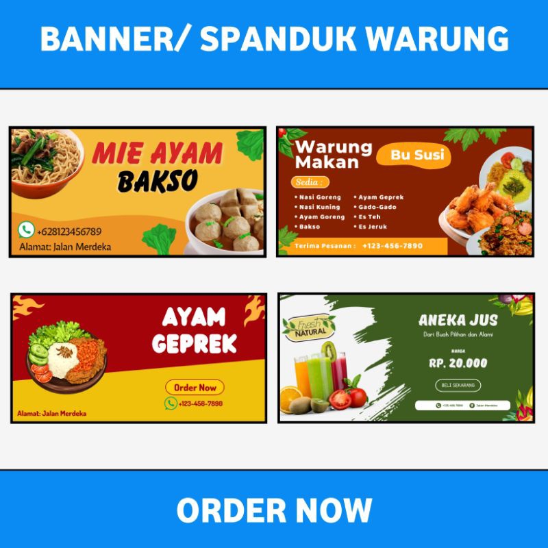 JASA DESAIN BANNER/ SPANDUK UNTUK WARUNG, TOKO, USAHA