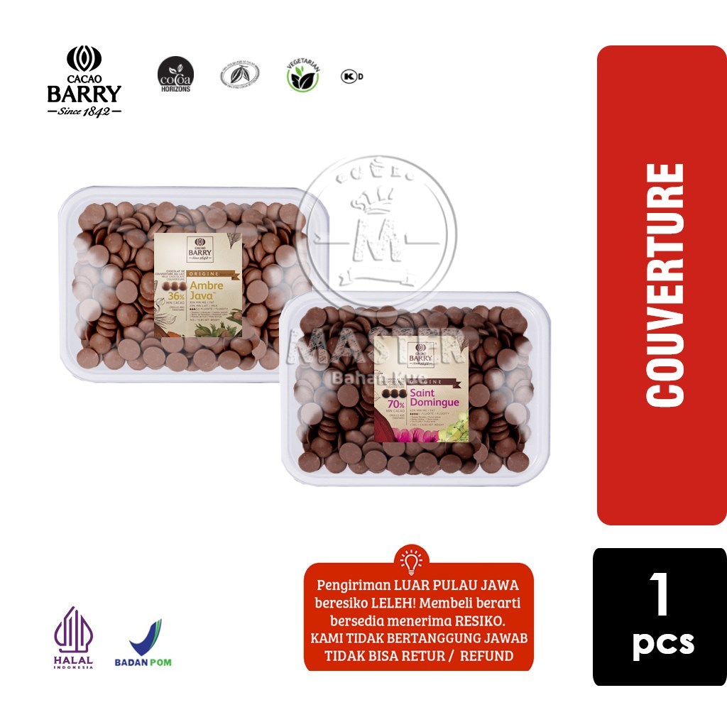 

Cacao Barry Dark/Milk Chocolate Couverture / Coklat Kovertur [1 pcs]