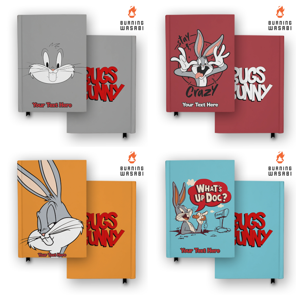 

Buku Catatan Notebook Bugs Bunny Looney Tunes Hardcover Custom Nama Diary Gift Agenda Burning Wasabi