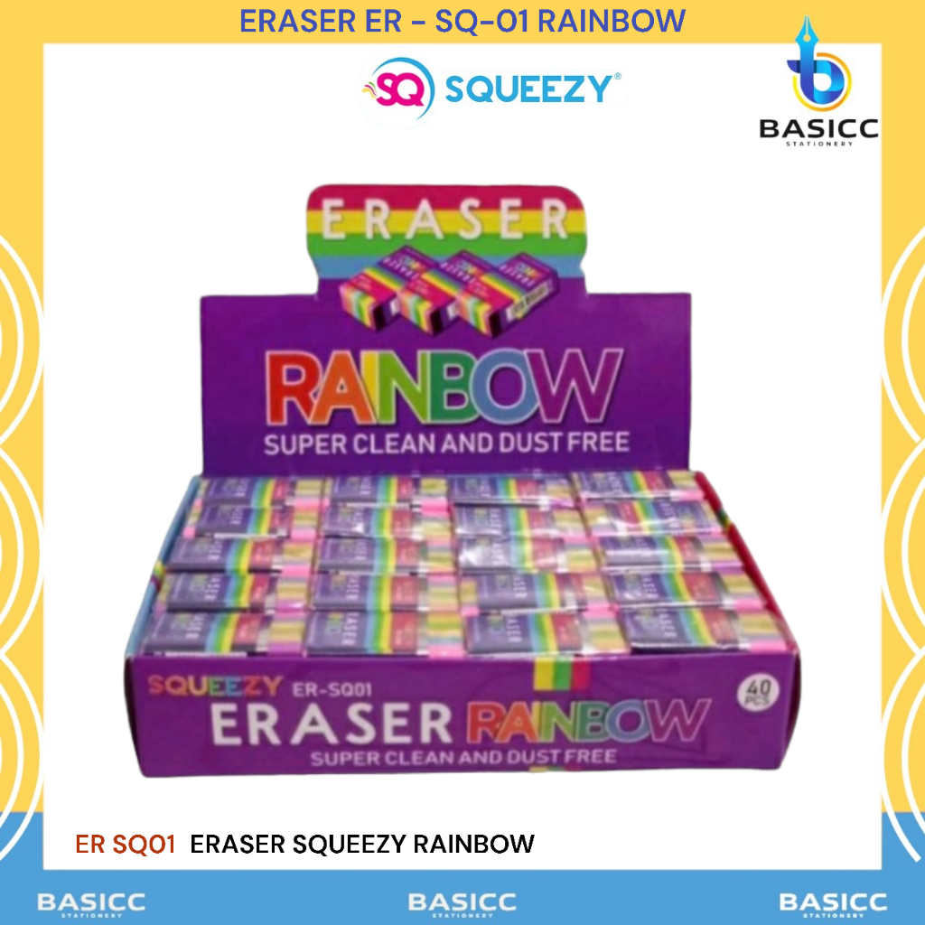 

Squeezy Eraser Penghapus Pensil Rainbow ER SQ-01 | @1Kotak=40Pcs