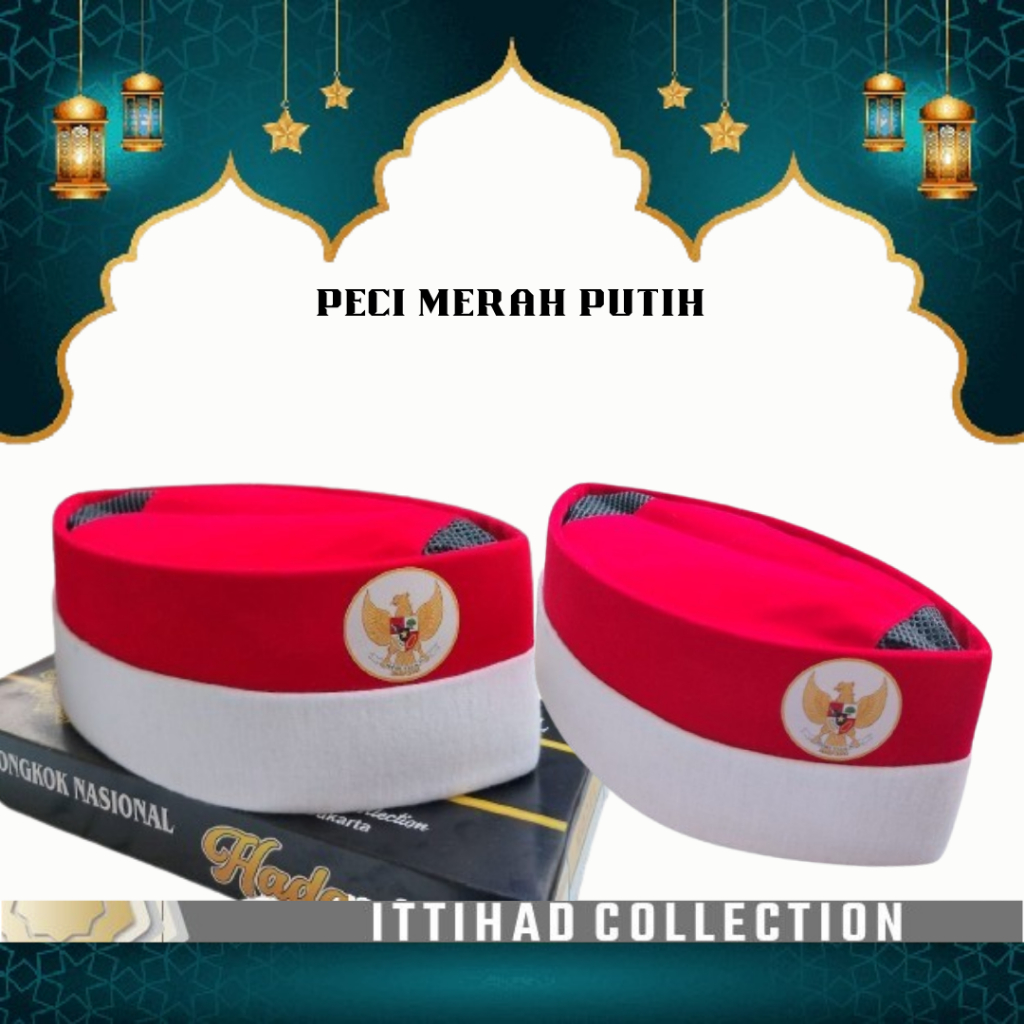 songkok merah putih / peci merah putih / merah putih