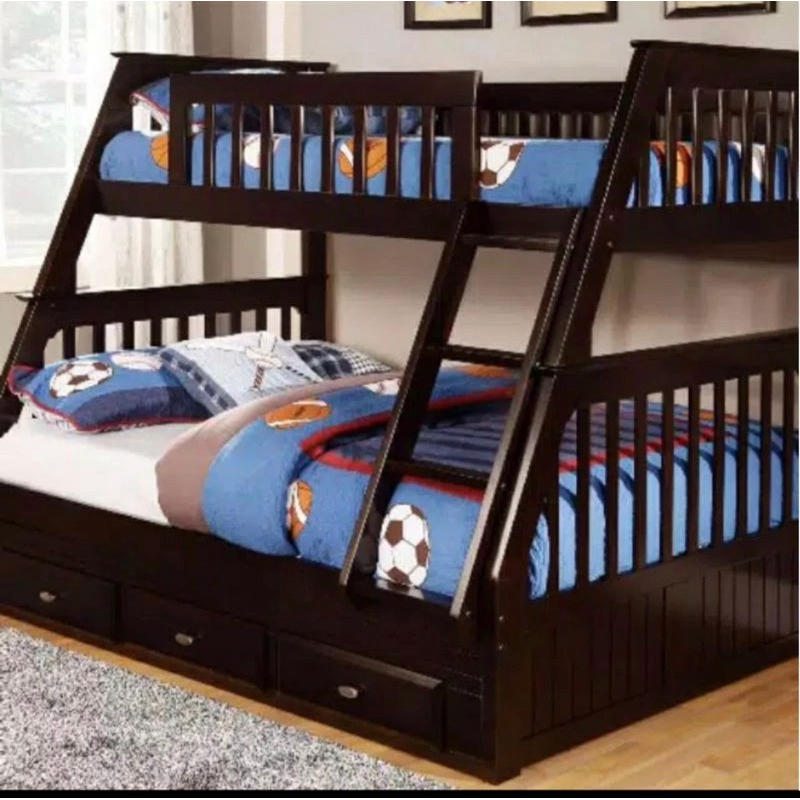 tempat tidur atau ranjang dipan tingkat jati 100/120x200