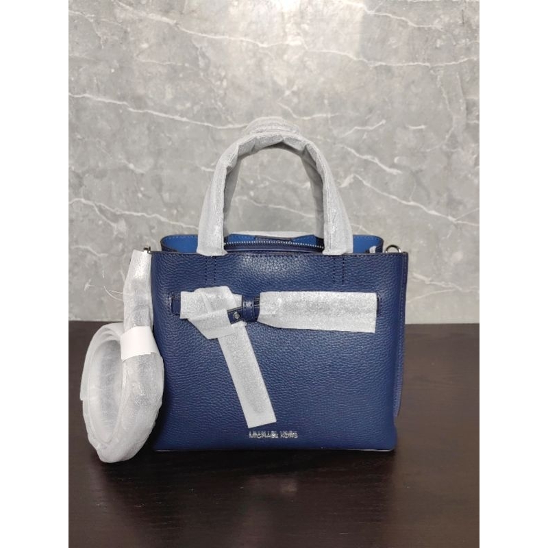 MK Emilia Small Satchel Leather Ref Navy