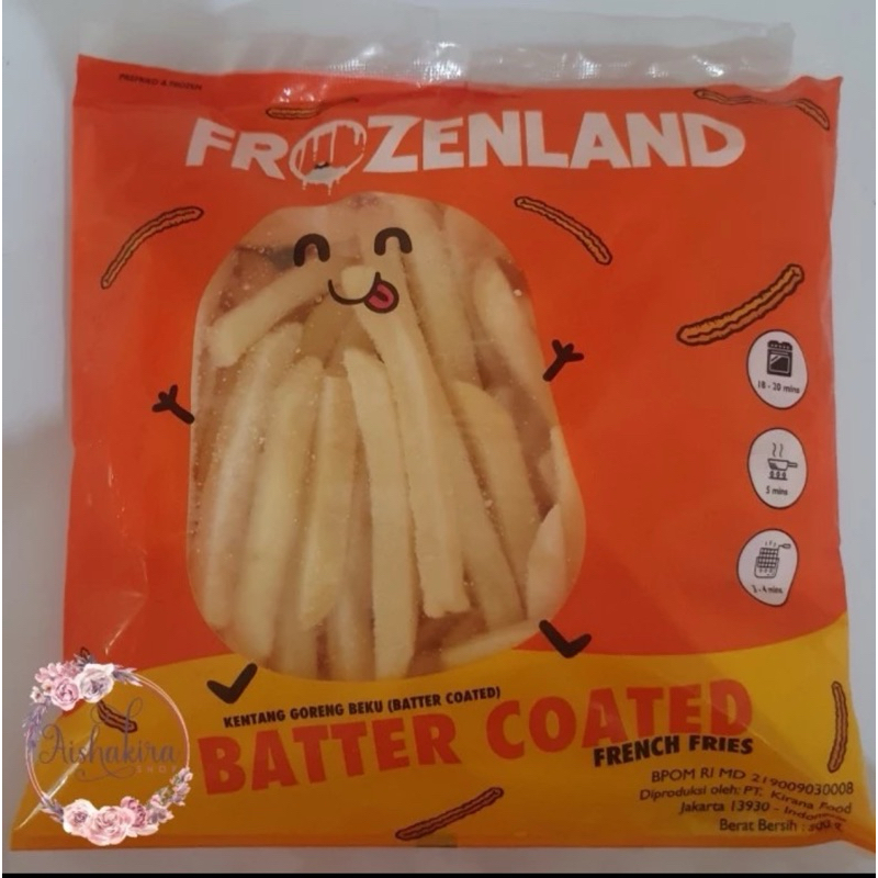 

Kentang Goreng Beku Rasa Keju/Batter Coated Frozenland 500 gram