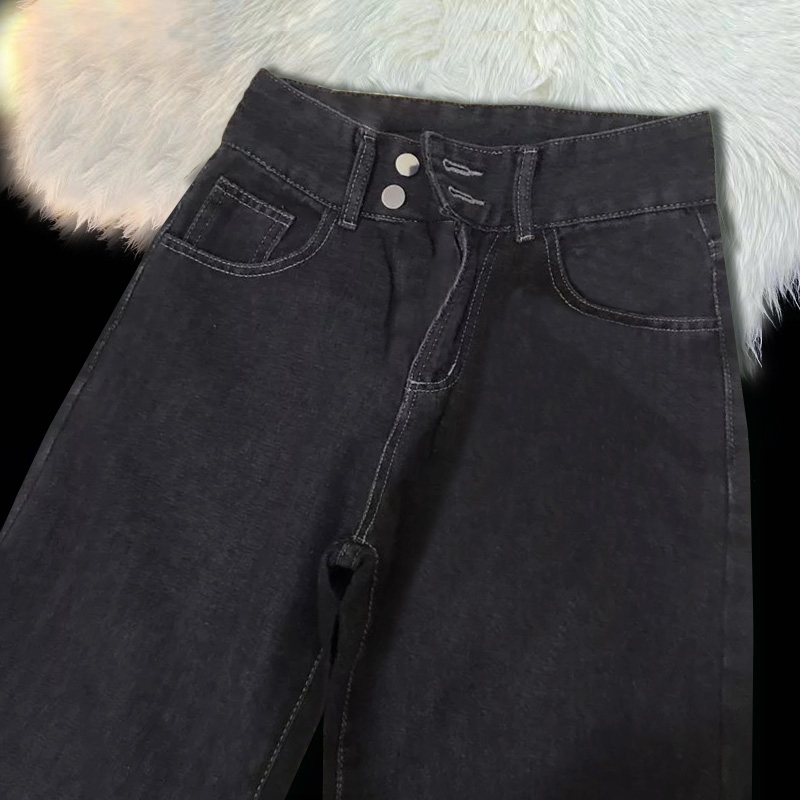 XIAOZHAINV celana hitam kulot jeans wanita celana jeans high waist wanita celana jeans wanita jumbo 