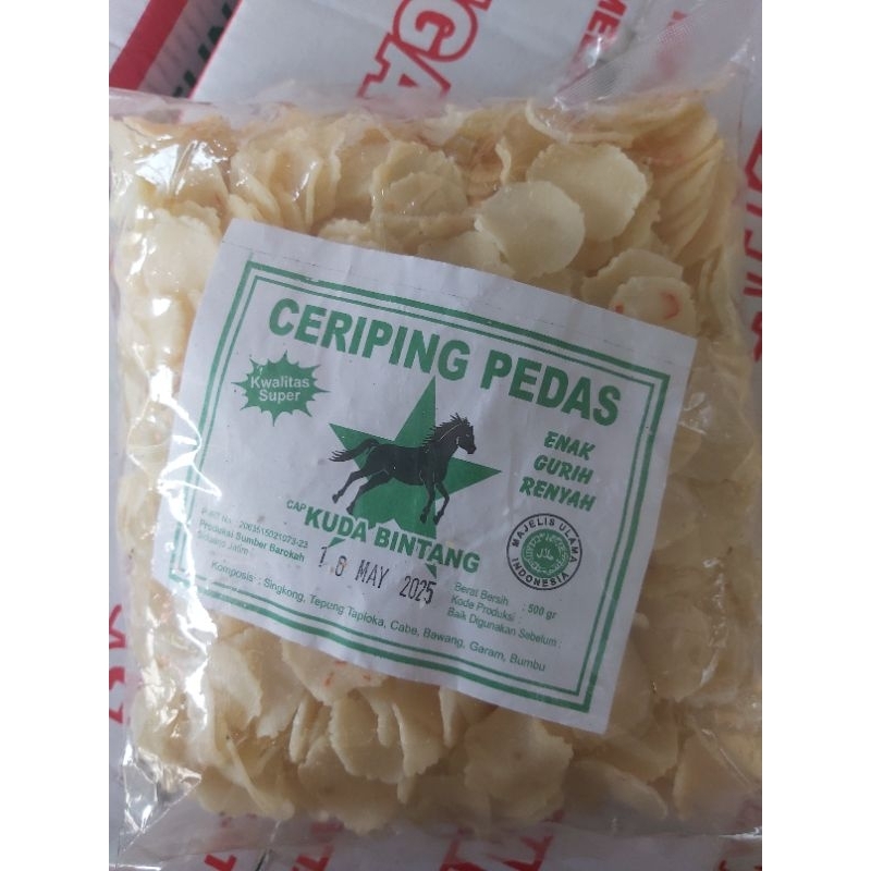 

krupuk krecek ceriping pedas kuda bintang asli sidoarjo