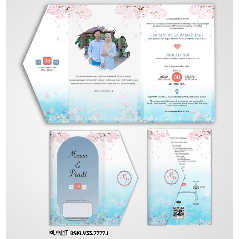 Undangan Pernikahan Lipat 3 & Undangan Amplop Lipat 3