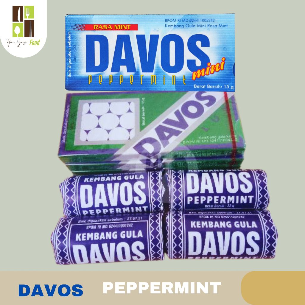 

Davos Permen Peppermint / Permen Jadul / Rasa Mint / Hangat / Lux / Mini / Roll 1 PACK