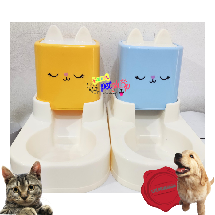 Food & Water Dispenser Tempat Makan 1 Kg & Tempat Minum 1,5 L Otomatis Tempat Makan Otomatis Anjing 