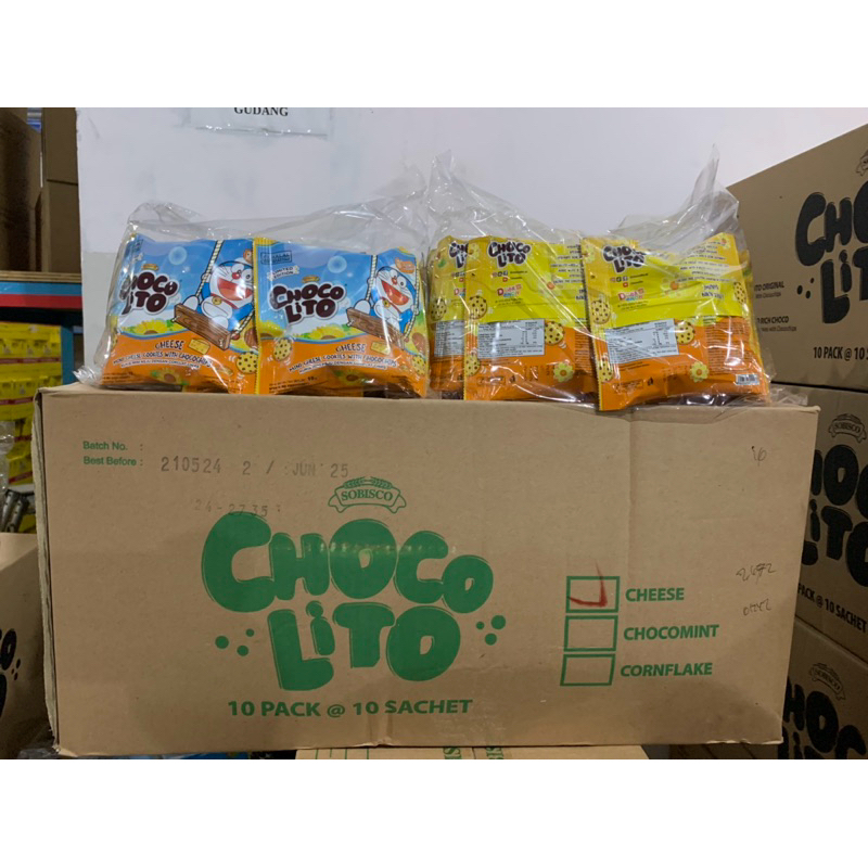 

Chocolito Biskuit Cookies Rasa Keju kemasan 1 plastik isi 10 bungkus.