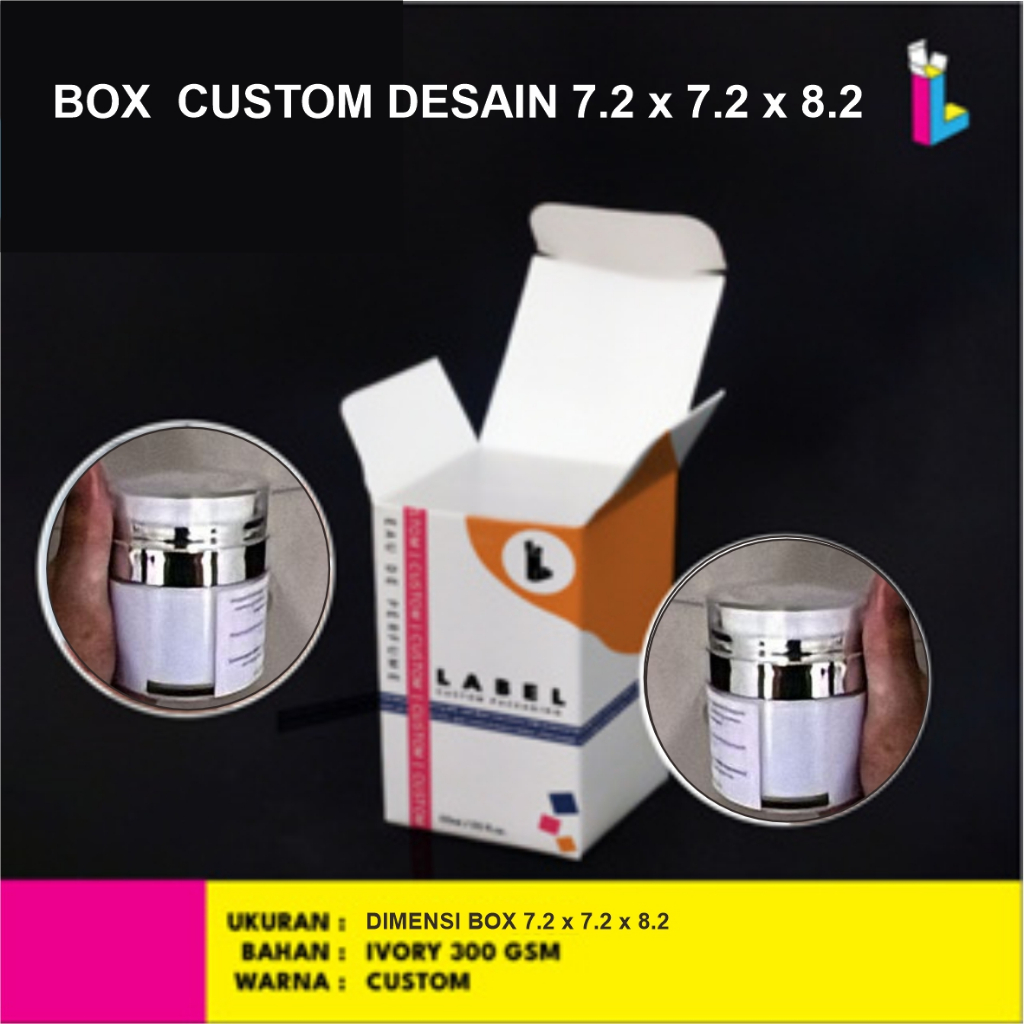 

Box /Dus Kemasan Lotion Uk. 7,2 x 7,2 x 8,2 Custom Desain