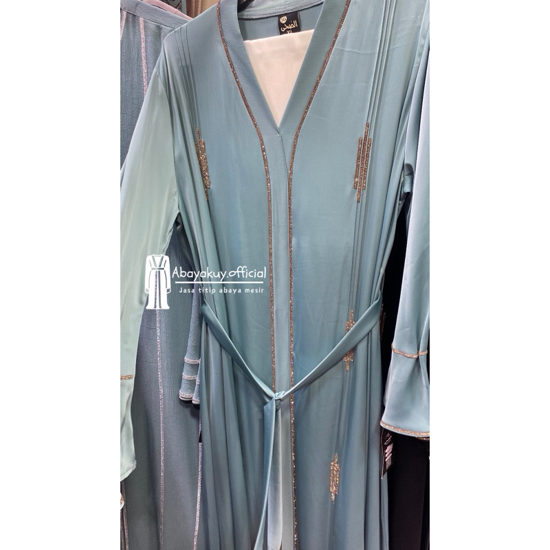 ABAYA ORIGINAL MESIR - ABAYA HAREER MOTIF GOLD MEWAH