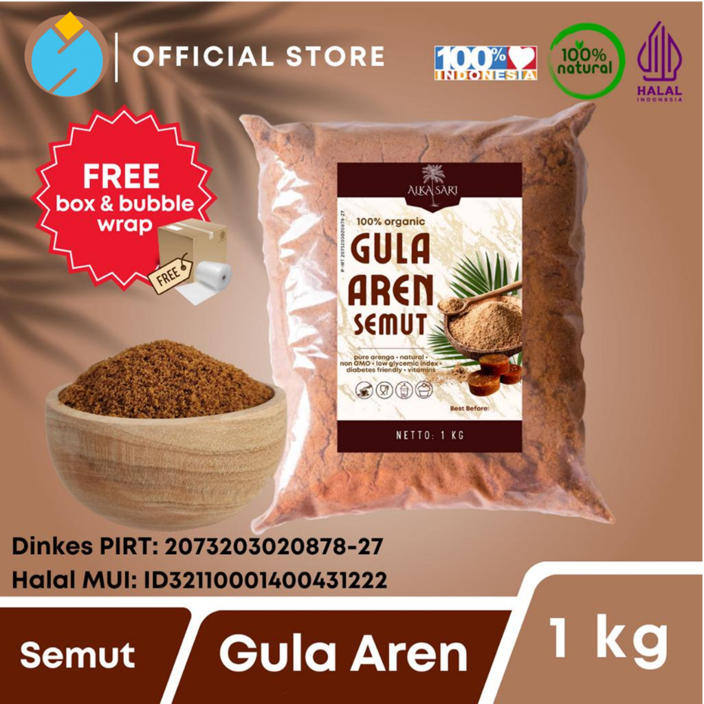 

Gula Aren Semut / Nira Aren Bubuk Organik Alka Sari 1Kg