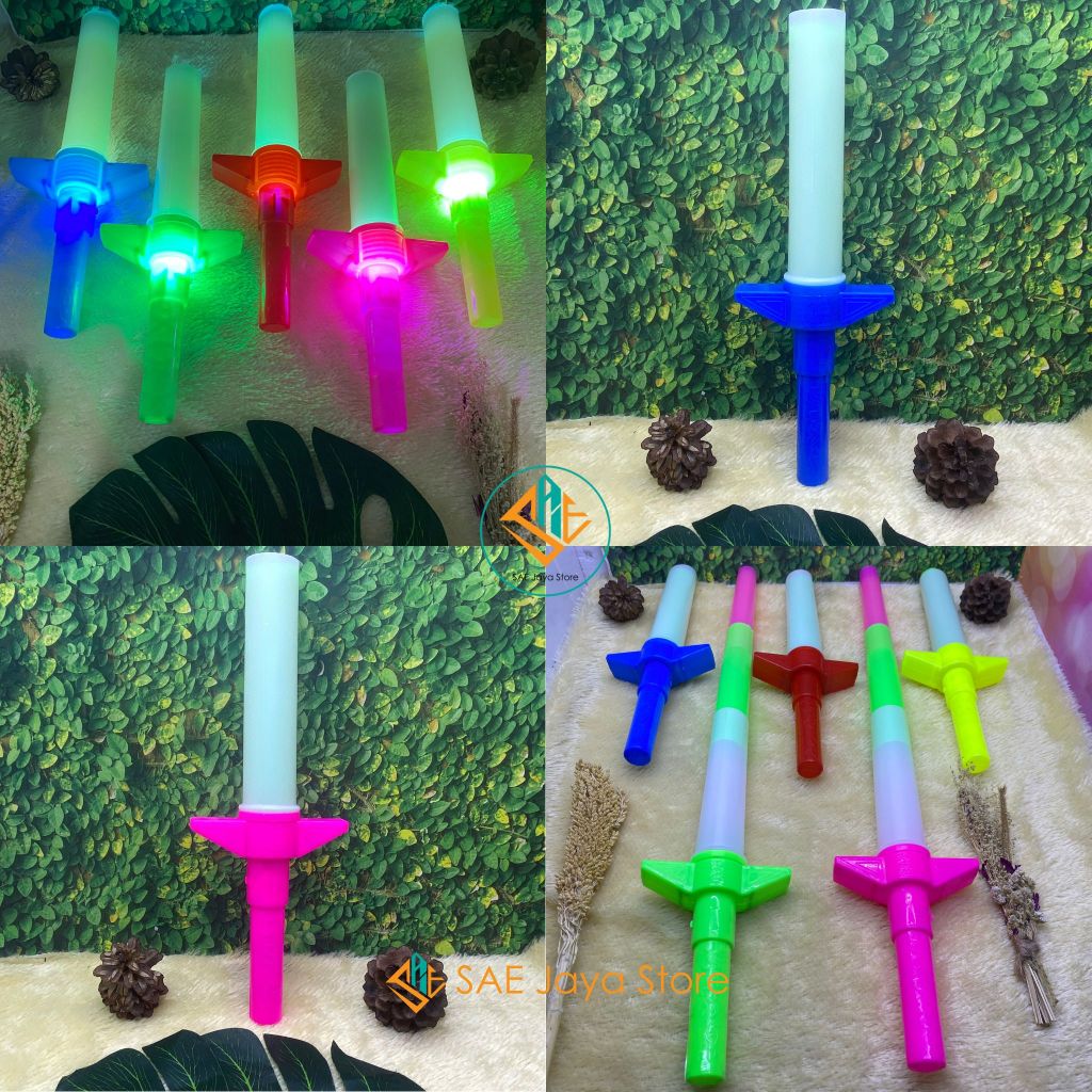 SAE-MAINAN TONGKAT PEDANG LIPAT LED PANJANG 79 CM PILIH WARNA / LED SWORD TOYS / TONGKAT NYALA ANAK