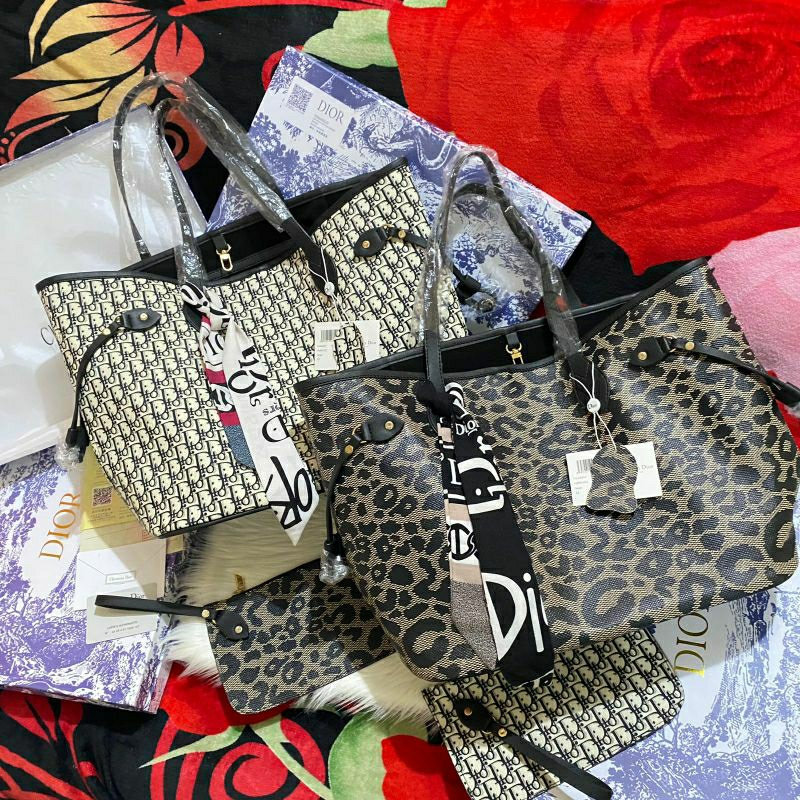 TAS TOTE BAG NEVERFULL DIOR LEOPARD LIMITED EDITION / NO BOX