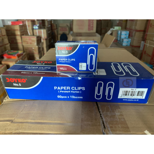 

(1 KOTAK isi 10 BOX x 60 Pcs) Paper Clip Klip Penjepit Kertas Joyko No 5