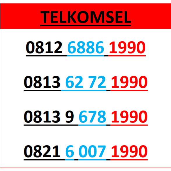 Nomor cantik telkomsel simpati 4g 5g seri tahun 1990 r400