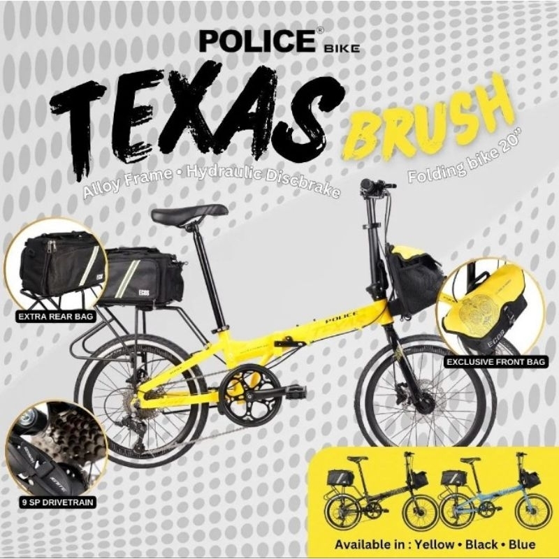 Sepeda Lipat 20 Element Police Texas Alloy HIDROLIK 2022 Bike to work