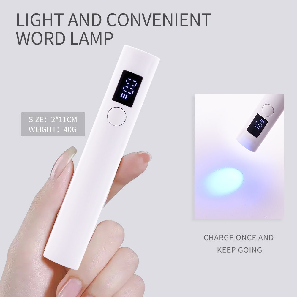 Pengering Kutek Mini Portable UV Nail Lamp Quick Dry 180mAh Panjang Gelombang 365 nm Baterai