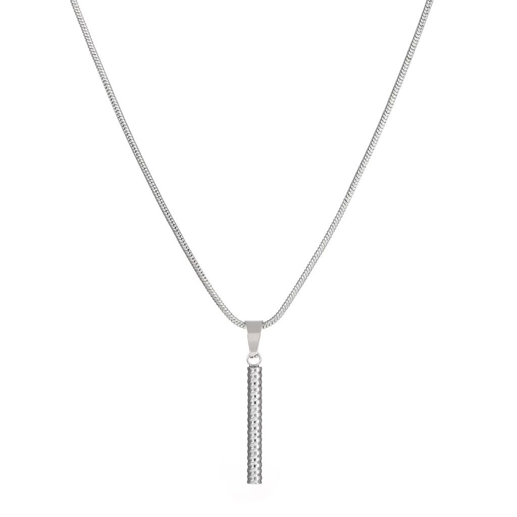 Kalung Liontin Wanita Titanium Silver Aksesoris Hijab Anti Karat Simple Fashion Necklace