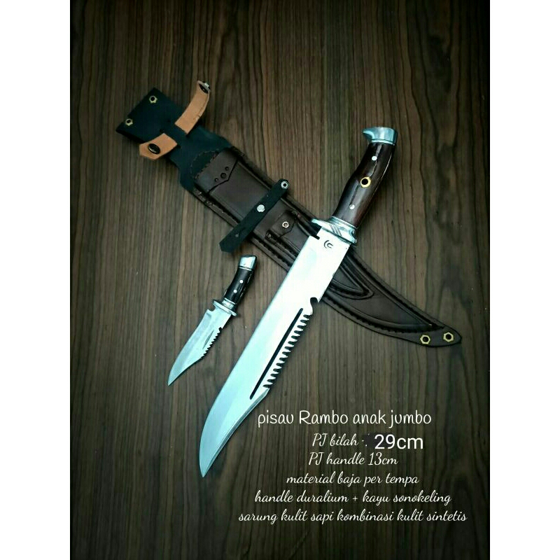 pisau hunting rambo 1set jumbo